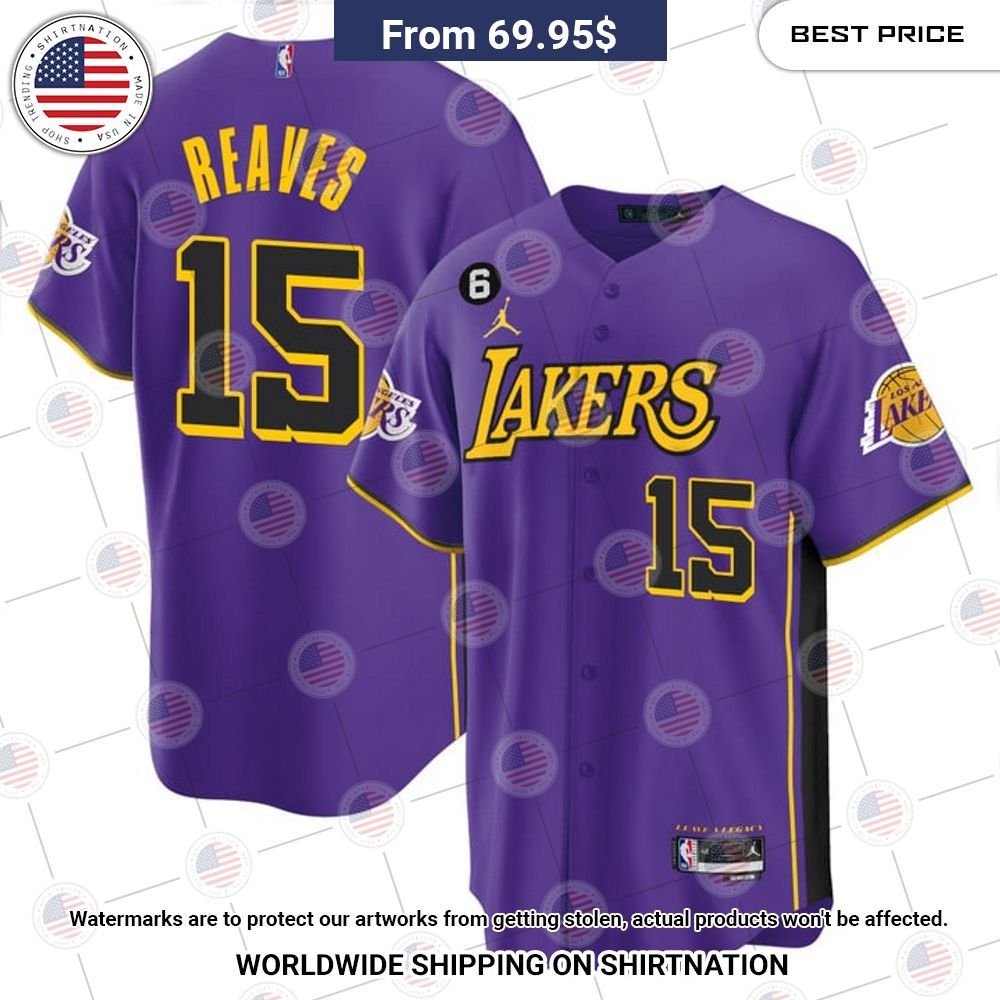 BEST Los Angeles Lakers Austin Reaves Baseball Jerseys baseball jersey product view 1