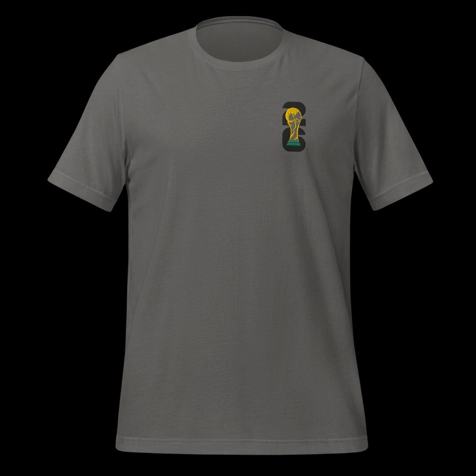 World Football Trophy Embroidered Logo T-Shirt - Gold Trophy & Black 26 - Soccer Fan Tee Unisex T-shirt, Sweatshirt, Hoodie, Long Sleeve Tee - T-Shirt, Sweatshirt, Hoodie