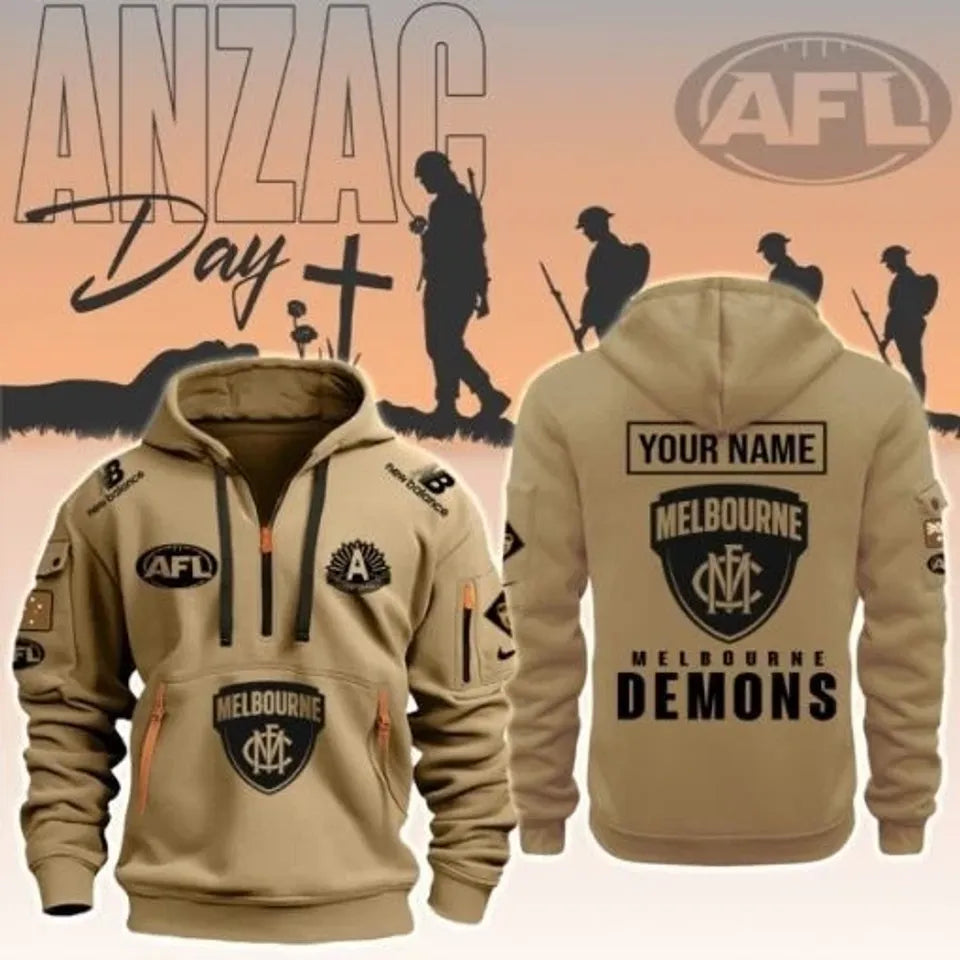 Melbourne Football Club  Anzac Day Tactical Hoodie Unisex T-shirt, Sweatshirt, Hoodie, Long Sleeve Tee - T-Shirt, Sweatshirt, Hoodie