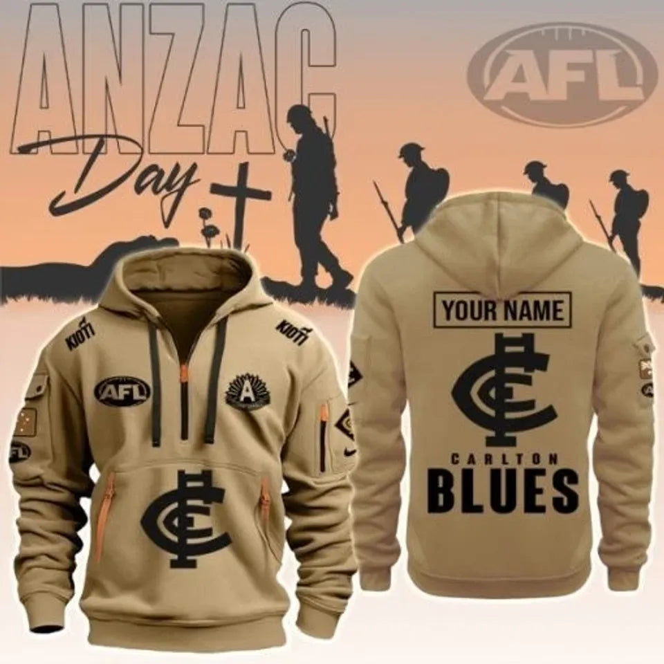 Carlton Football Club  Anzac Day Tactical Hoodie Unisex T-shirt, Sweatshirt, Hoodie, Long Sleeve Tee - T-Shirt, Sweatshirt, Hoodie