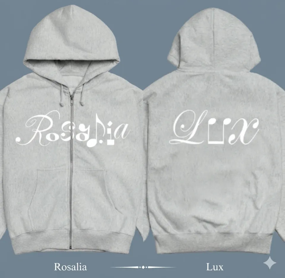 Rosalia Lux World Tour 2026 Logo Zip Hoodie Unisex T-shirt, Sweatshirt, Hoodie, Long Sleeve Tee - T-Shirt, Sweatshirt, Hoodie