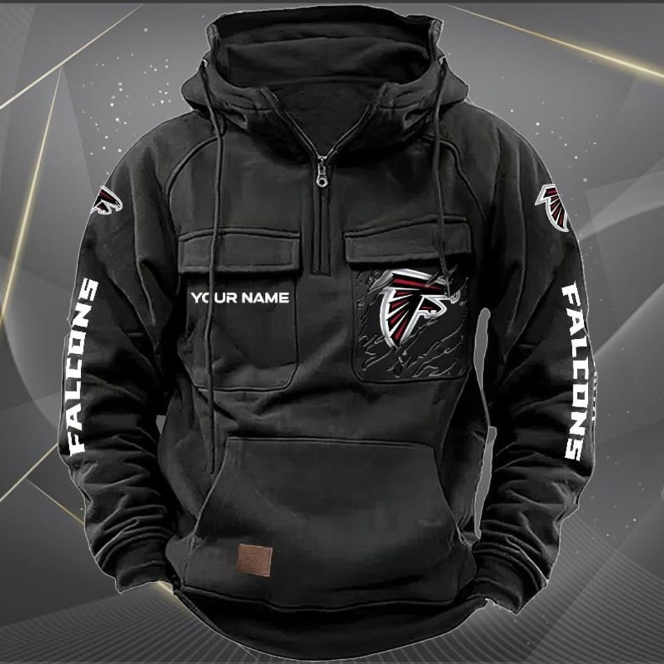 Atlanta Falcons Vintage Men Hoodies With Custom Name Unisex T-shirt, Sweatshirt, Hoodie, Long Sleeve Tee - T-Shirt, Sweatshirt, Hoodie