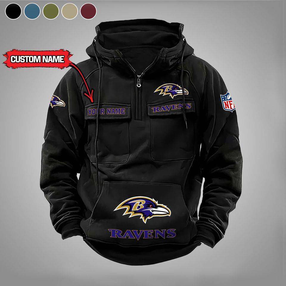 Baltimore Ravens Custom Cargo Hoodie Unisex T-shirt, Sweatshirt, Hoodie, Long Sleeve Tee - T-Shirt, Sweatshirt, Hoodie