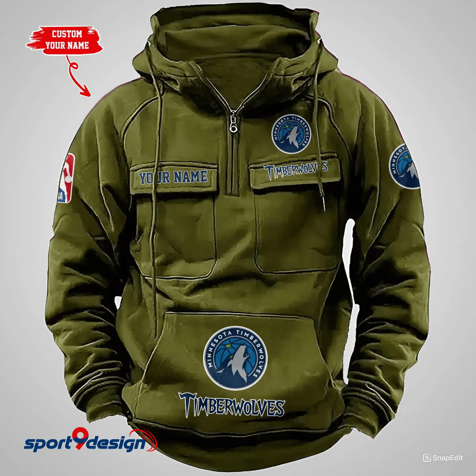 Minnesota Timberwolves Custom Vintage Cargo Hoodie Unisex T-shirt, Sweatshirt, Hoodie, Long Sleeve Tee - T-Shirt, Sweatshirt, Hoodie
