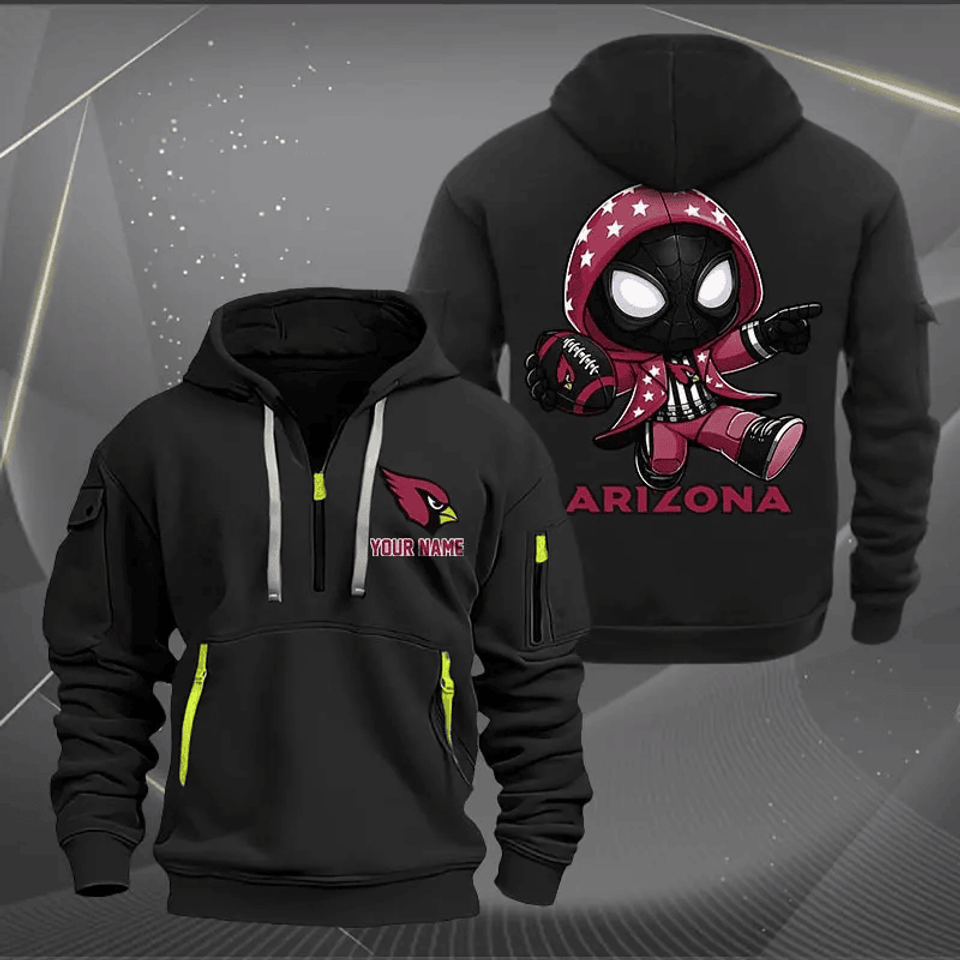 Arizonna Cardinals Quarter Zip Hoodie Custom Name Multicolor Edition Unisex T-shirt, Sweatshirt, Hoodie, Long Sleeve Tee - T-Shirt, Sweatshirt, Hoodie