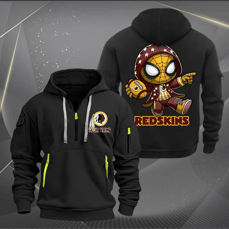 Washington Redskin Quarter Zip Hoodie Custom Name Multicolor Edition Unisex T-shirt, Sweatshirt, Hoodie, Long Sleeve Tee - T-Shirt, Sweatshirt, Hoodie