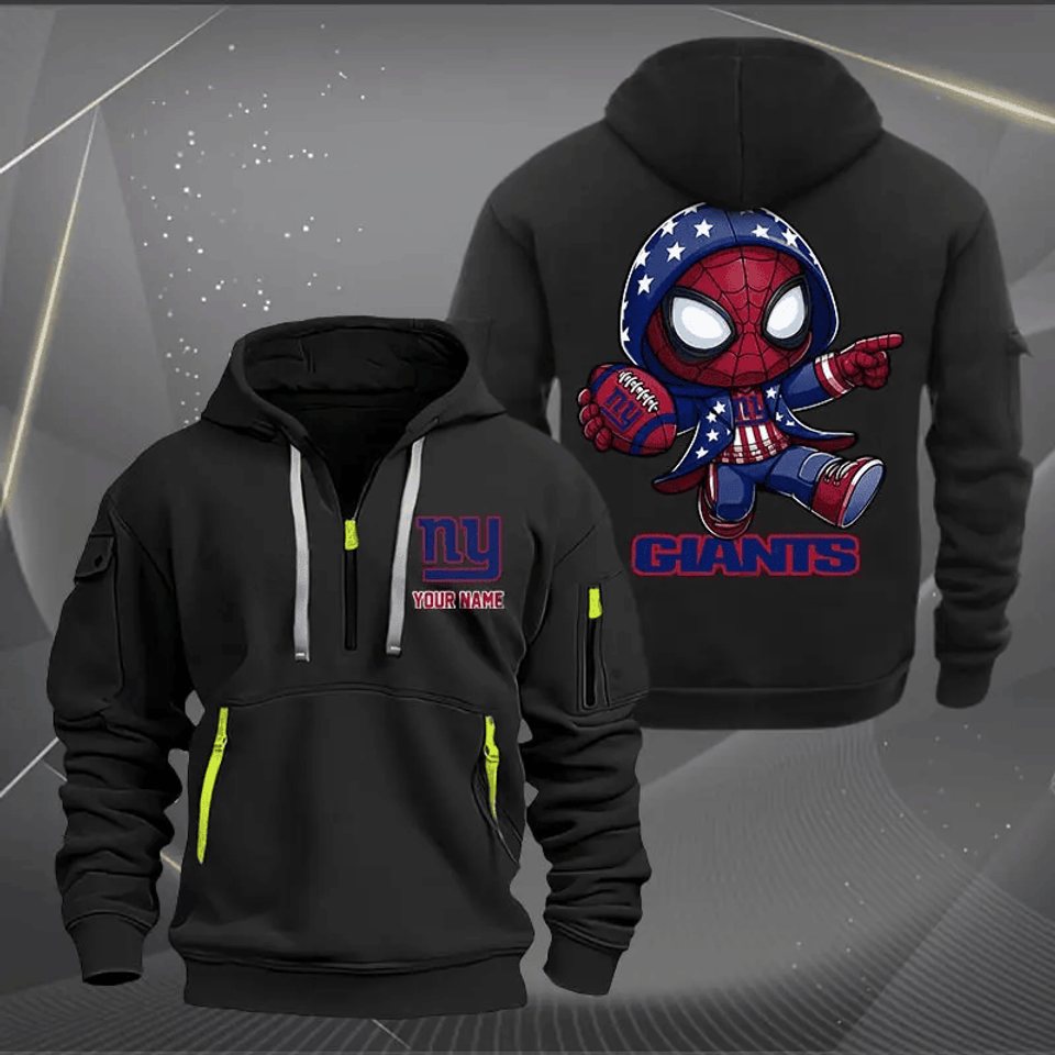 New York Giants Quarter Zip Hoodie Custom Name Multicolor Edition Unisex T-shirt, Sweatshirt, Hoodie, Long Sleeve Tee - T-Shirt, Sweatshirt, Hoodie