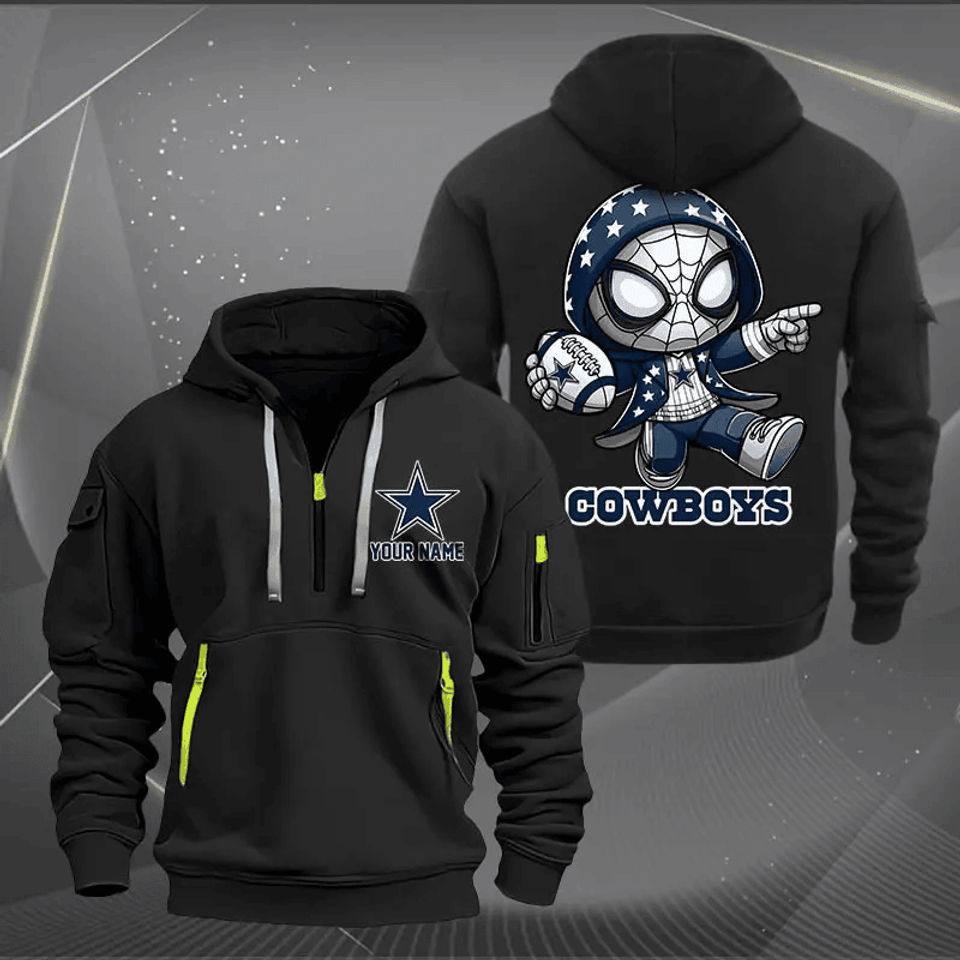Dallas Cowboys Quarter Zip Hoodie Custom Name Multicolor Edition Unisex T-shirt, Sweatshirt, Hoodie, Long Sleeve Tee - T-Shirt, Sweatshirt, Hoodie