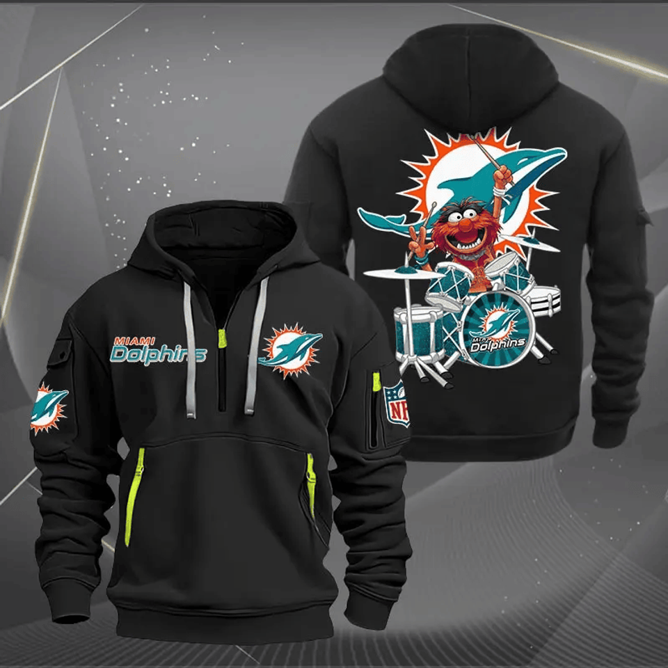 Miami Dolphins NNHT1250 Zip Hoodie Multicolor 2024 Edition - Sport9Design Unisex T-shirt, Sweatshirt, Hoodie, Long Sleeve Tee - T-Shirt, Sweatshirt, Hoodie