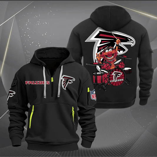 Atlanta Falcons NNHT1232 Zip Hoodie Multicolor 2024 Edition - Sport9Design Unisex T-shirt, Sweatshirt, Hoodie, Long Sleeve Tee - T-Shirt, Sweatshirt, Hoodie