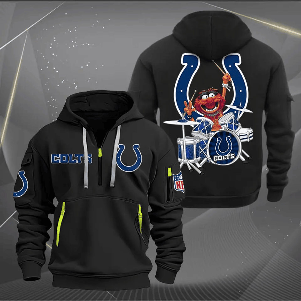Indianapolis Colts Football Team Quarter Zip Hoodie Rocking Drummer Football Fan Gift Unisex T-shirt, Sweatshirt, Hoodie, Long Sleeve Tee - T-Shirt, Sweatshirt, Hoodie
