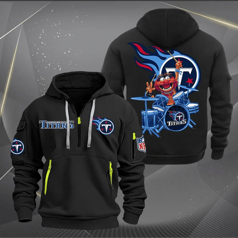 Tennessee Titans Football Team Quarter Zip Hoodie Rocking Drummer Football Fan Gift Unisex T-shirt, Sweatshirt, Hoodie, Long Sleeve Tee - T-Shirt, Sweatshirt, Hoodie