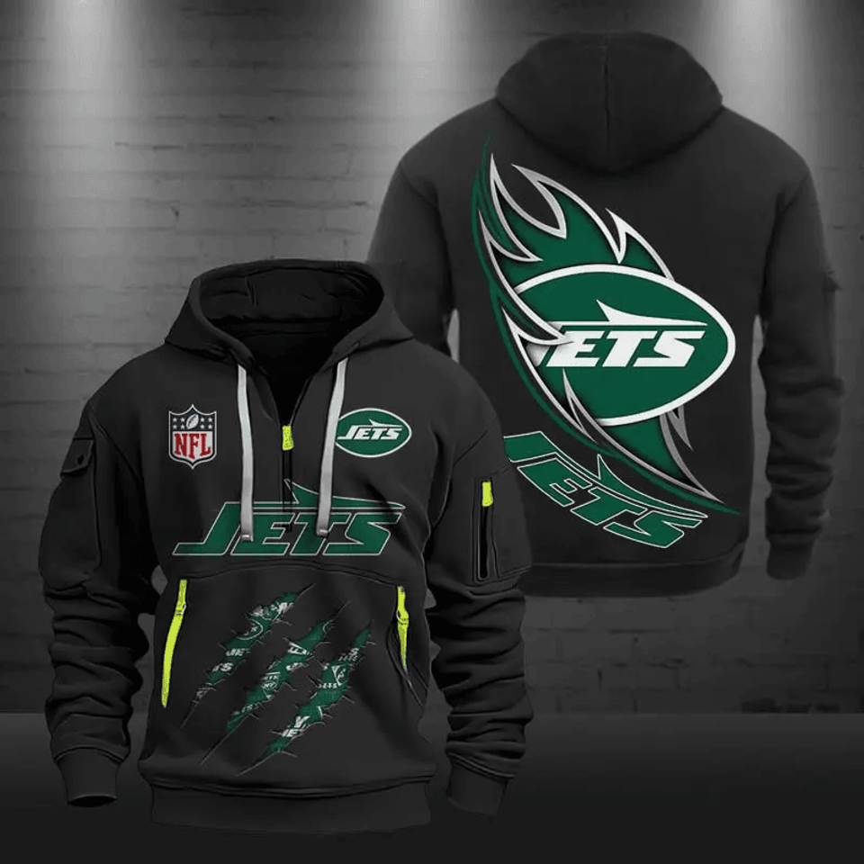 New York Jets Quarter Zip Hoodie Football Team Logo Gift For Fan Unisex T-shirt, Sweatshirt, Hoodie, Long Sleeve Tee - T-Shirt, Sweatshirt, Hoodie