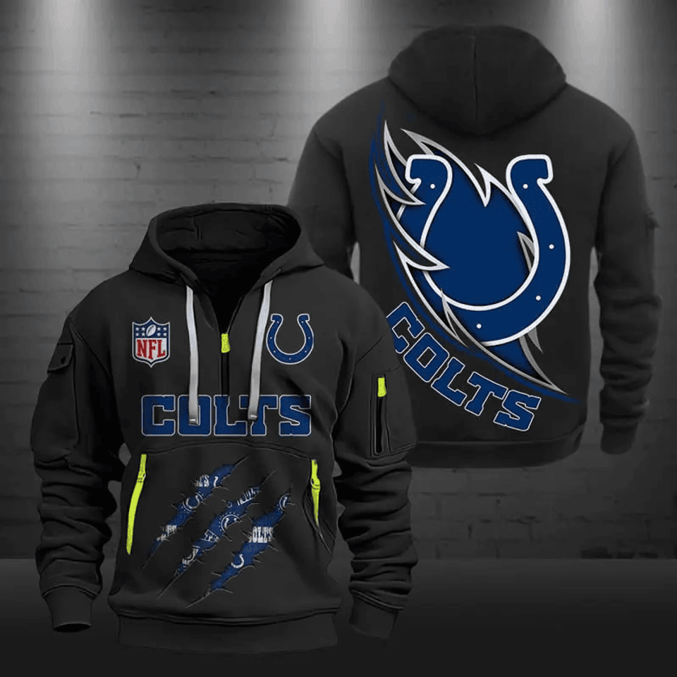 Indianapolis Colts Quarter Zip Hoodie Football Team Logo Gift For Fan Unisex T-shirt, Sweatshirt, Hoodie, Long Sleeve Tee - T-Shirt, Sweatshirt, Hoodie