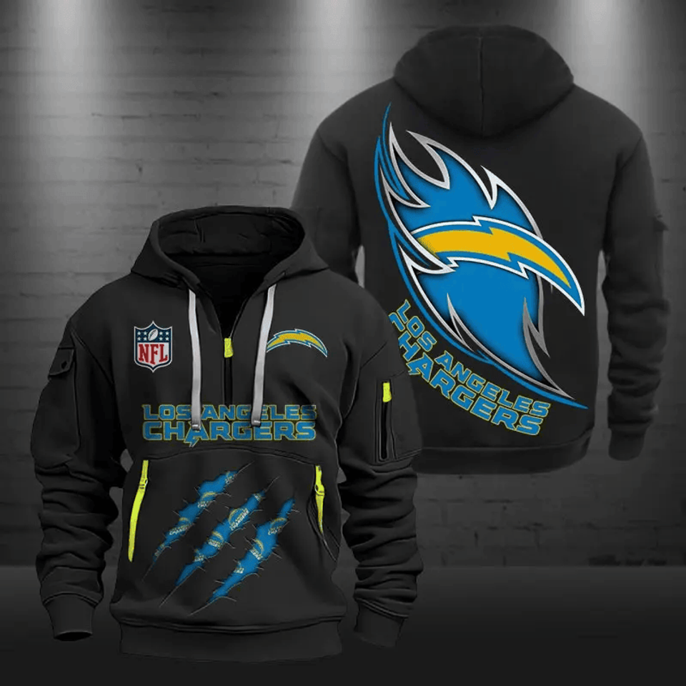 Los Angeles Chargers Quarter Zip Hoodie Football Team Logo Gift For Fan Unisex T-shirt, Sweatshirt, Hoodie, Long Sleeve Tee - T-Shirt, Sweatshirt, Hoodie