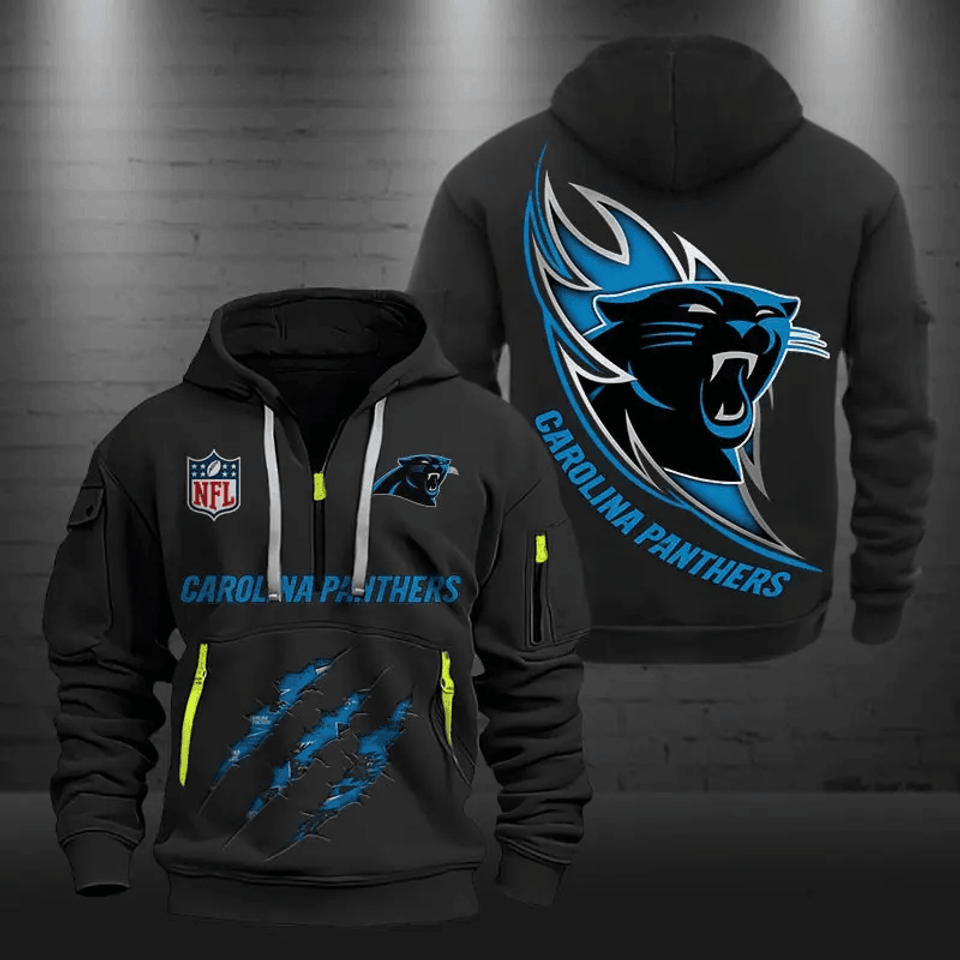 Carolina Panthers Quarter Zip Hoodie Football Team Logo Gift For Fan Unisex T-shirt, Sweatshirt, Hoodie, Long Sleeve Tee - T-Shirt, Sweatshirt, Hoodie