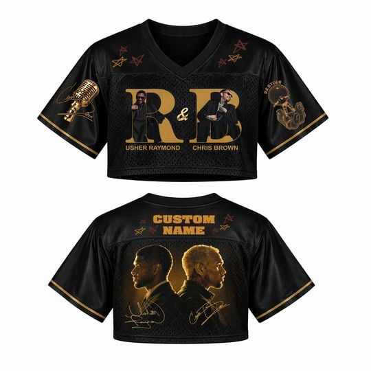 RnB Tour 2026 Chris Brown Usher Crop Jersey, Fan Concert Outfit sports jersey product view 1