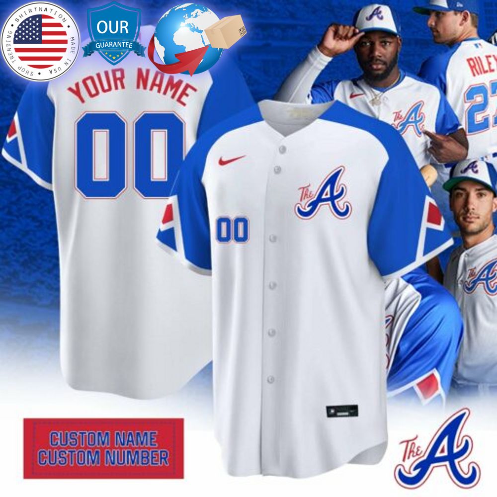 HOT Atlanta Braves City Connect Custom Baseball Jersey baseball jersey product view 1