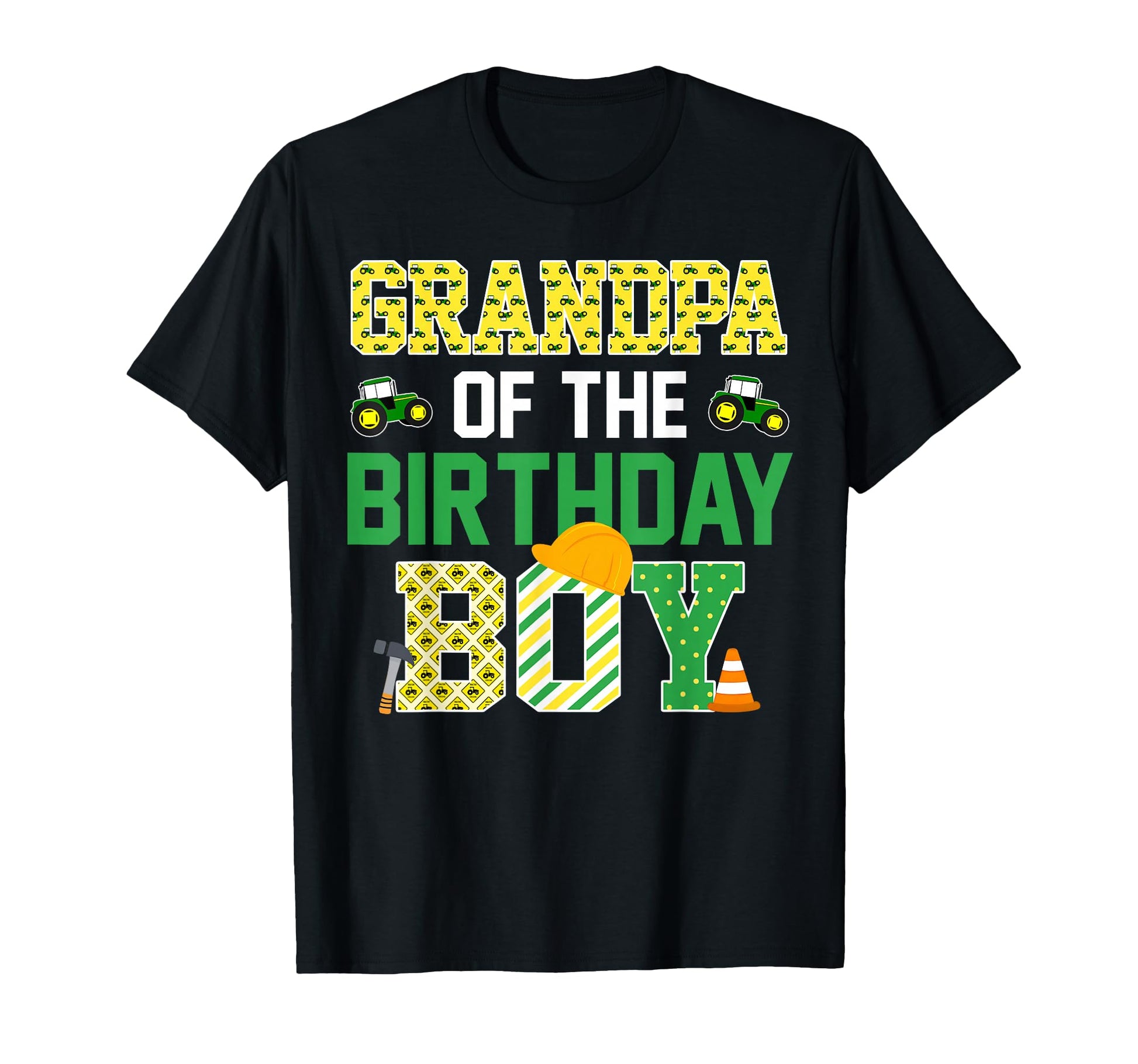Grandpa Birthday Farm Tractor Family T-Shirt - Custom Art Print for Adults - T-Shirt, Sweatshirt, Hoodie