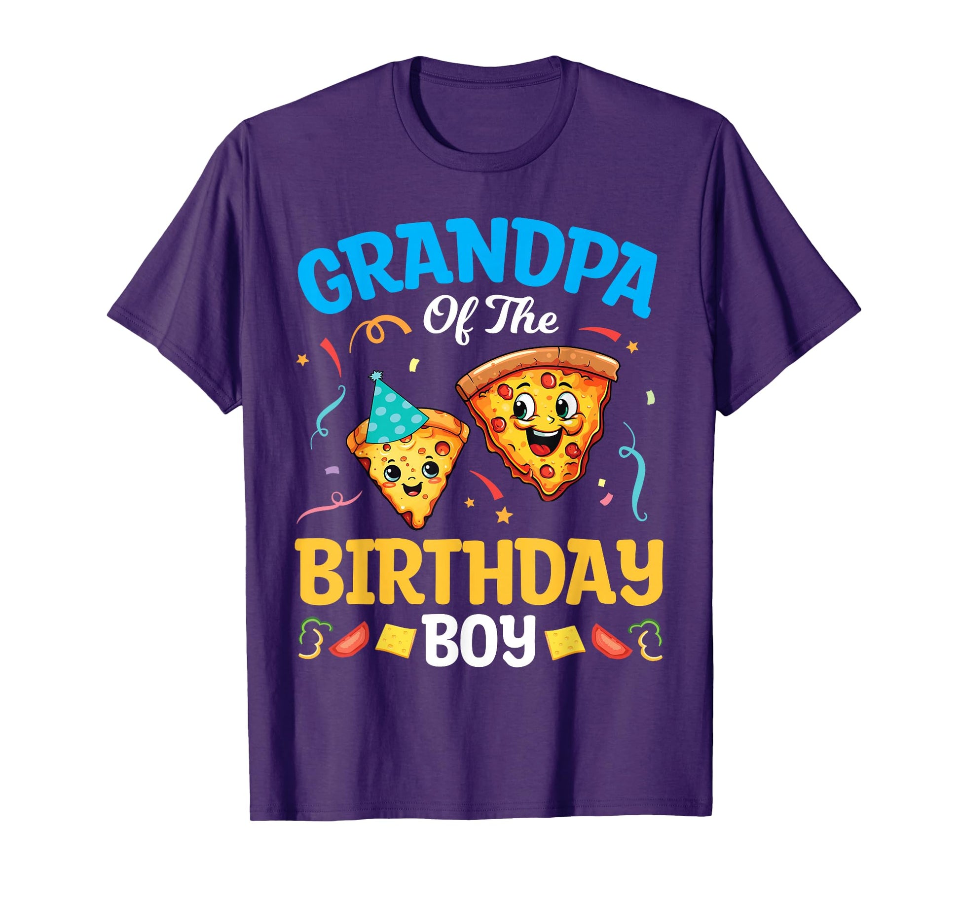 Pizza Characters Grandpa Birthday Pizza T-Shirt - Trendy Graphic for Adults - T-Shirt, Sweatshirt, Hoodie