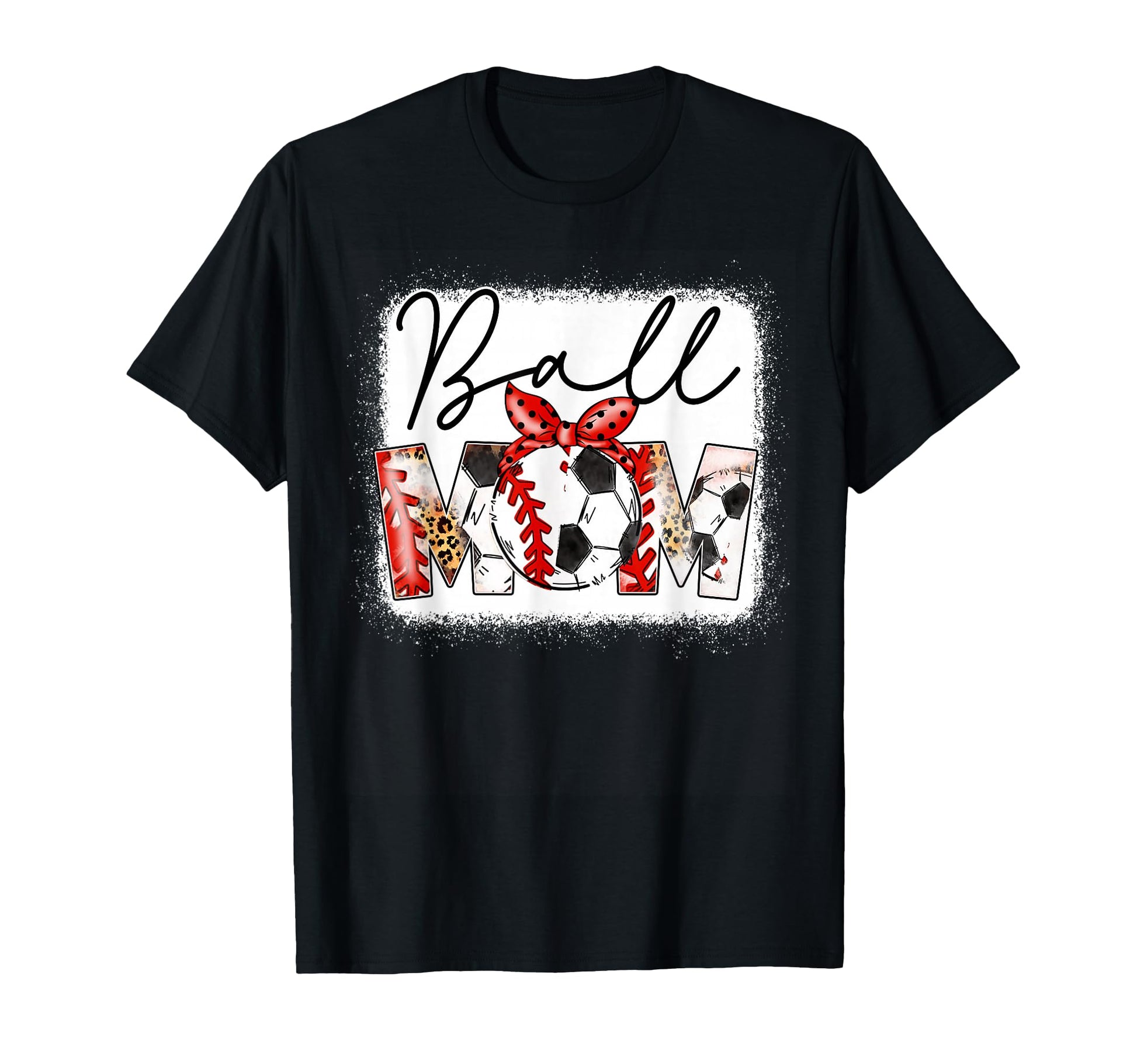 Mom Both Heart Soccer Baseball Sports Mom T-Shirt - Novelty Apparel Unisex - T-Shirt, Sweatshirt, Hoodie