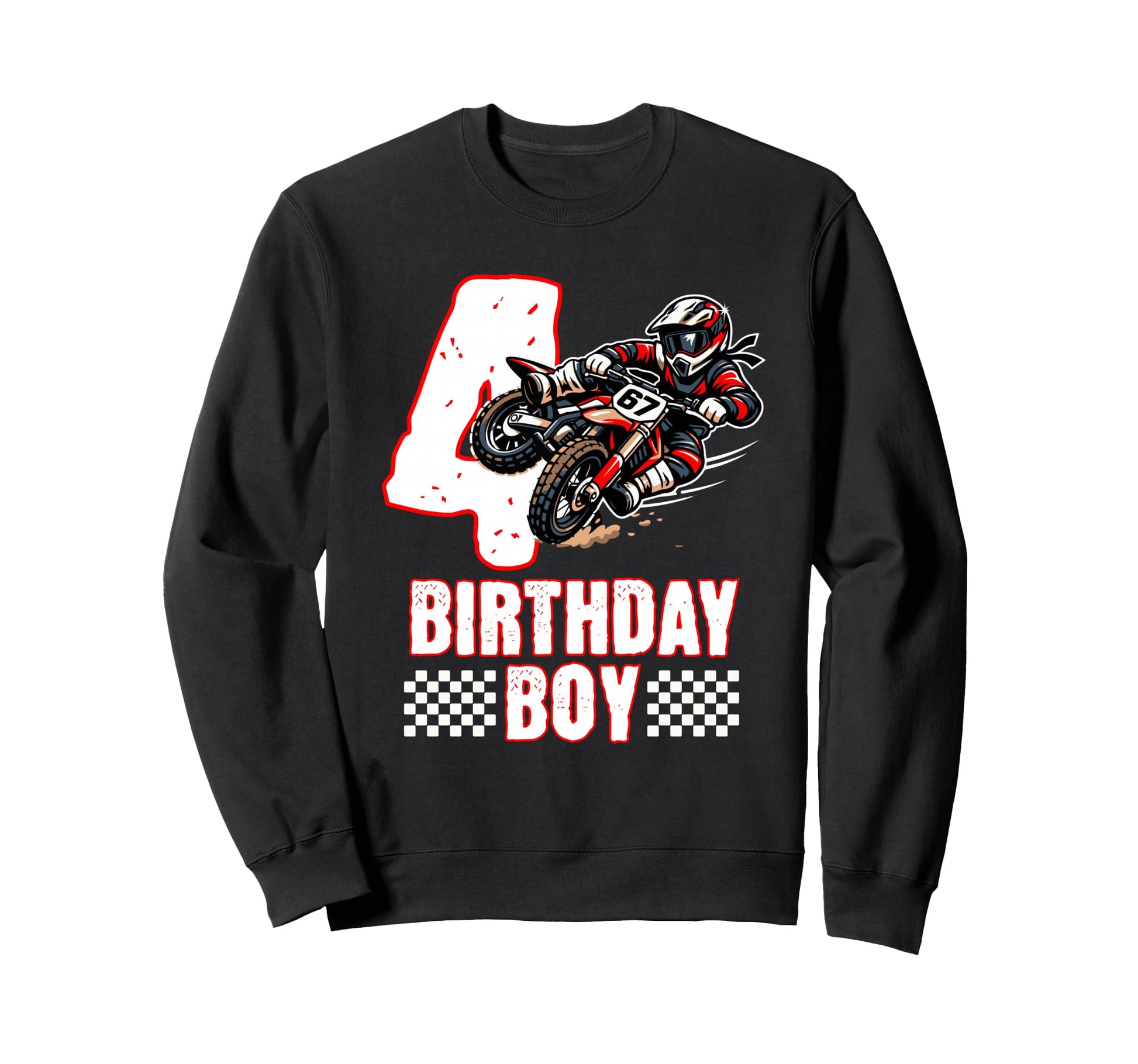 Motocross Birthday Dirt Bike 4Th Sweatshirt - Novelty Apparel for Adults - T-Shirt, Sweatshirt, Hoodie