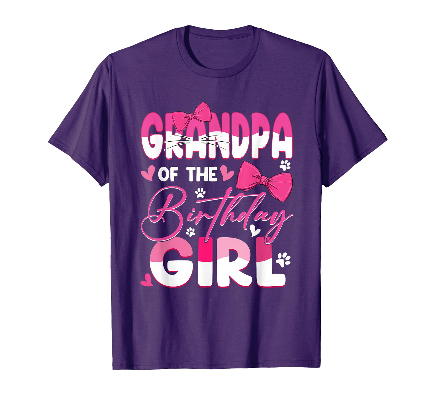 Grandpa Birthday Cat Kitty Family Matching T-Shirt - Graphic Print Unisex - T-Shirt, Sweatshirt, Hoodie