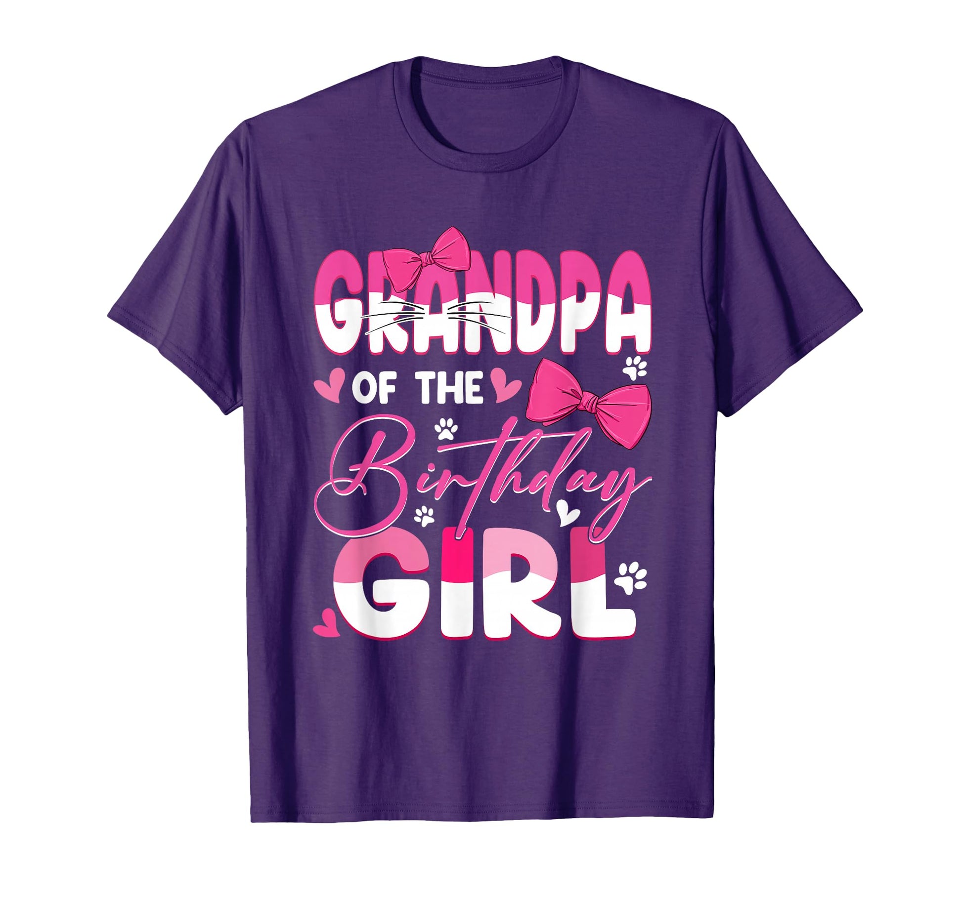 Grandpa Birthday Cat Kitty Family Matching T-Shirt - Graphic Print Unisex - T-Shirt, Sweatshirt, Hoodie
