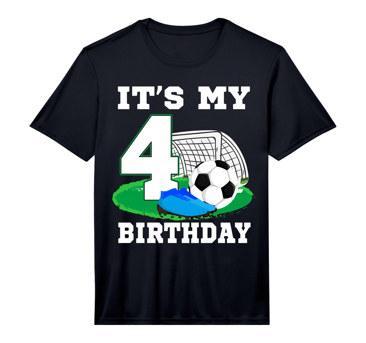 Its My 4 Year Old Birthday Soccer T-Shirt - Minimalist Print for Adults - T-Shirt, Sweatshirt, Hoodie