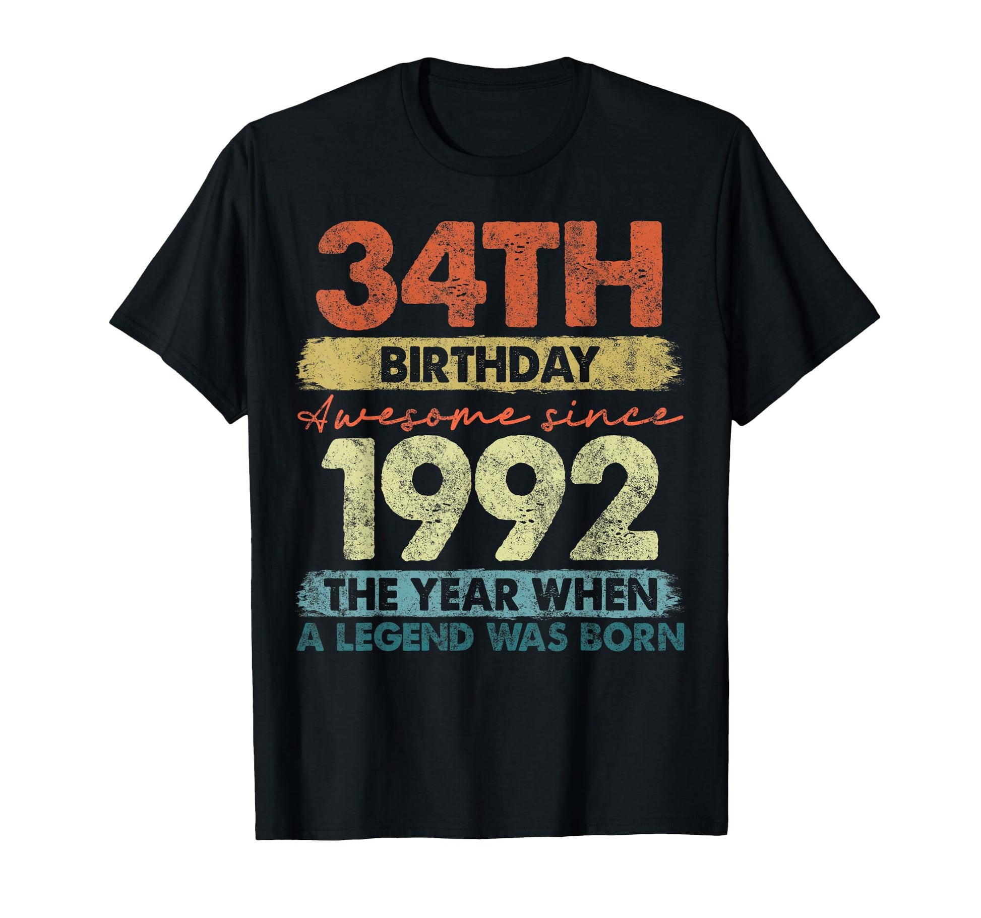 34 Year Old Gifts 1992 34Th Birthday T-Shirt - Aesthetic Graphic Unisex - T-Shirt, Sweatshirt, Hoodie