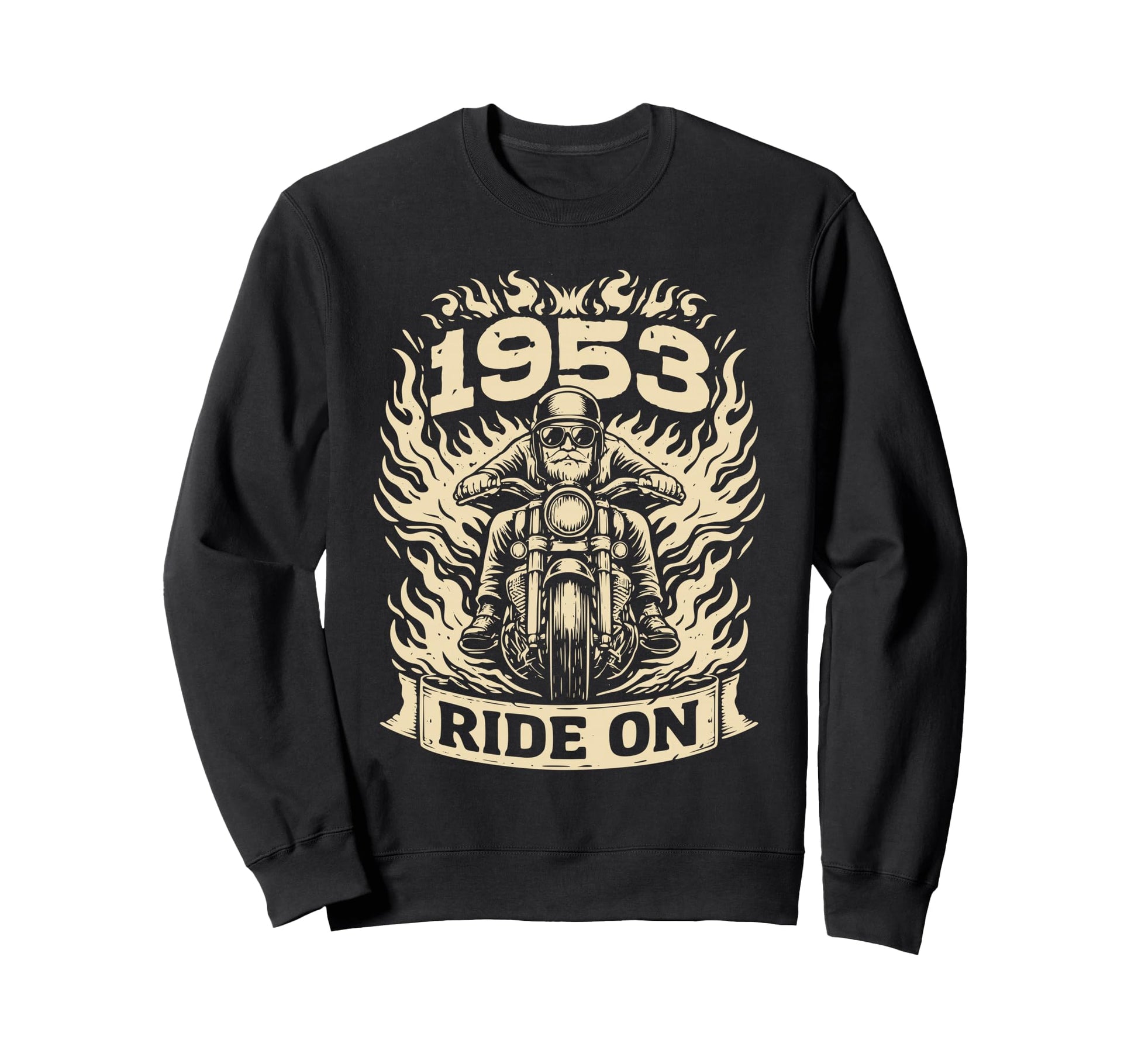 Biker 1953 Ride Birthday Motorcycle Sweatshirt - Minimalist Print Unisex - T-Shirt, Sweatshirt, Hoodie