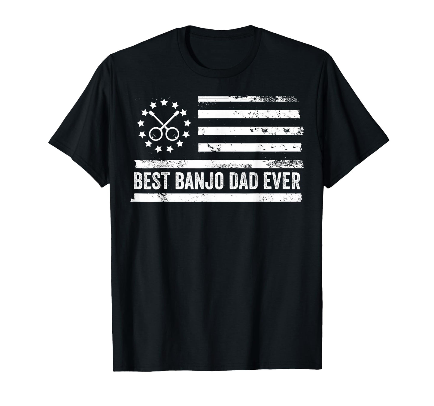 Banjo Musician Music Us American Flag T-Shirt - Custom Art Print Men Women - T-Shirt, Sweatshirt, Hoodie