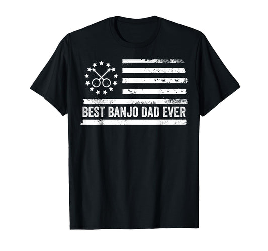Banjo Musician Music Us American Flag T-Shirt - Custom Art Print Men Women - T-Shirt, Sweatshirt, Hoodie