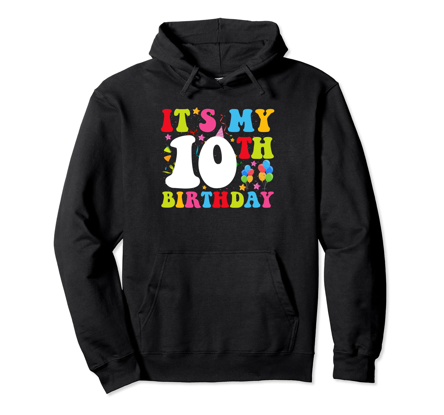 Groovy 10 Year Old Birthday Or Ten Year Hoodie - Aesthetic Graphic Unisex - T-Shirt, Sweatshirt, Hoodie