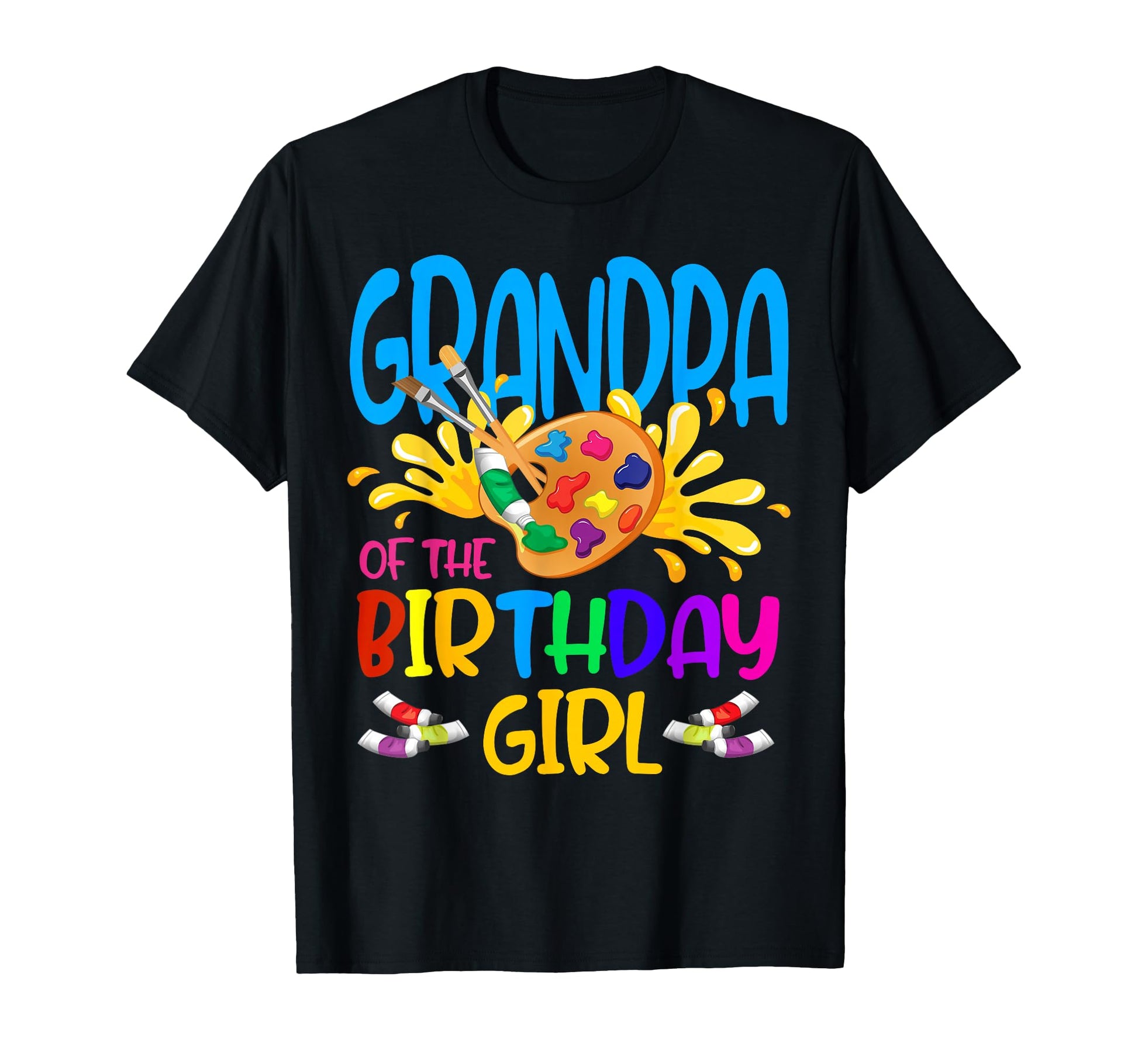 Grandpa Birthday Little Artist Paint T-Shirt - Minimalist Print Men Women - T-Shirt, Sweatshirt, Hoodie