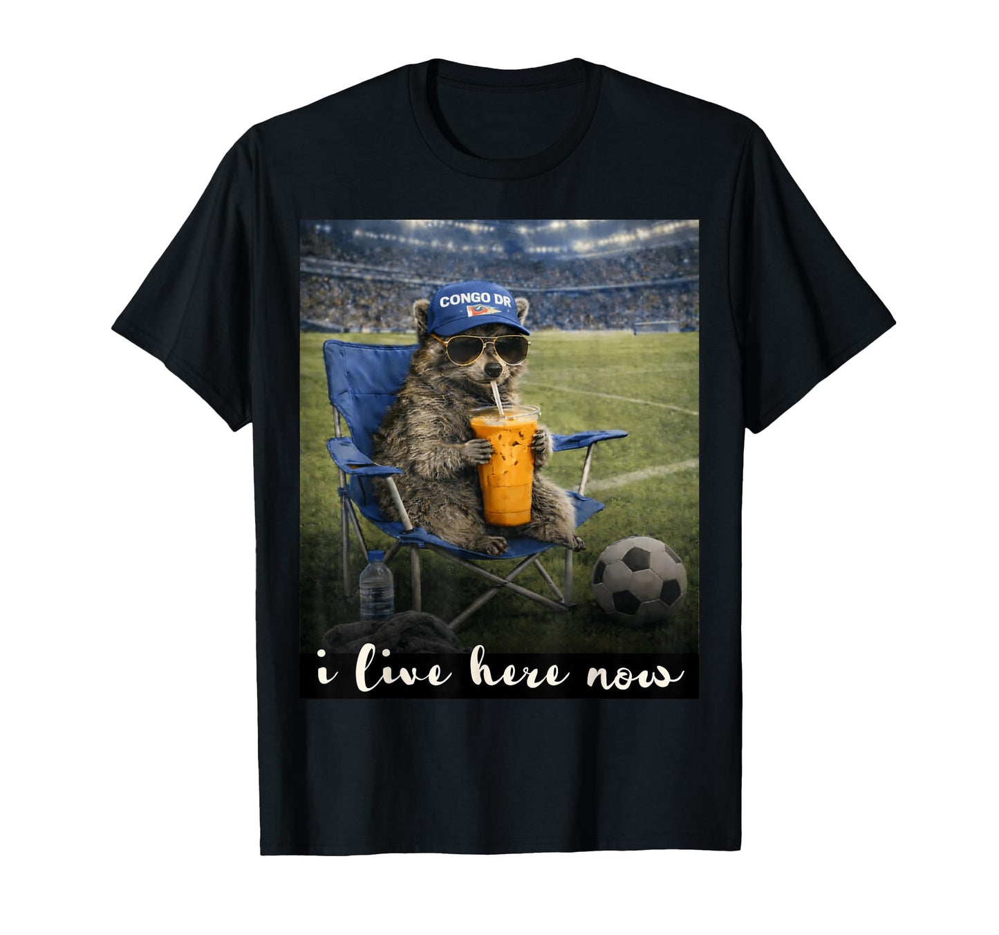 Funny Raccoon Congo Dr Soccer Fan Futbol T-Shirt - Aesthetic Graphic Unisex - T-Shirt, Sweatshirt, Hoodie