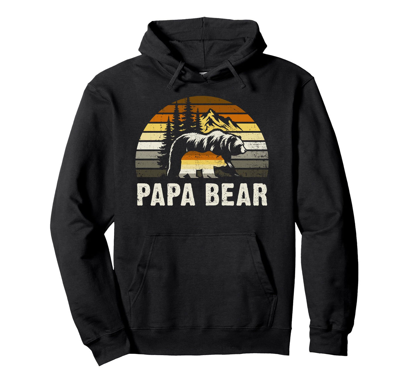 Papa Bear Pride Bear Flag Mountain Nature Hoodie - Graphic Print Men Women - T-Shirt, Sweatshirt, Hoodie