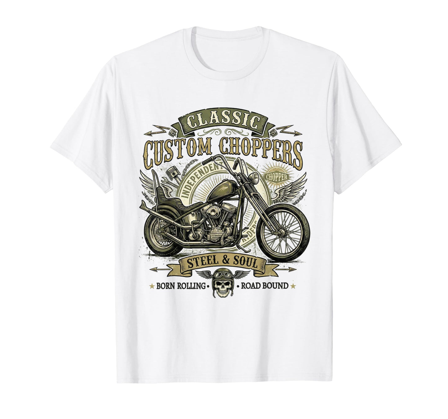 Fathers Day Biker Dad Grunge Chopper T-Shirt - Novelty Apparel for Adults - T-Shirt, Sweatshirt, Hoodie