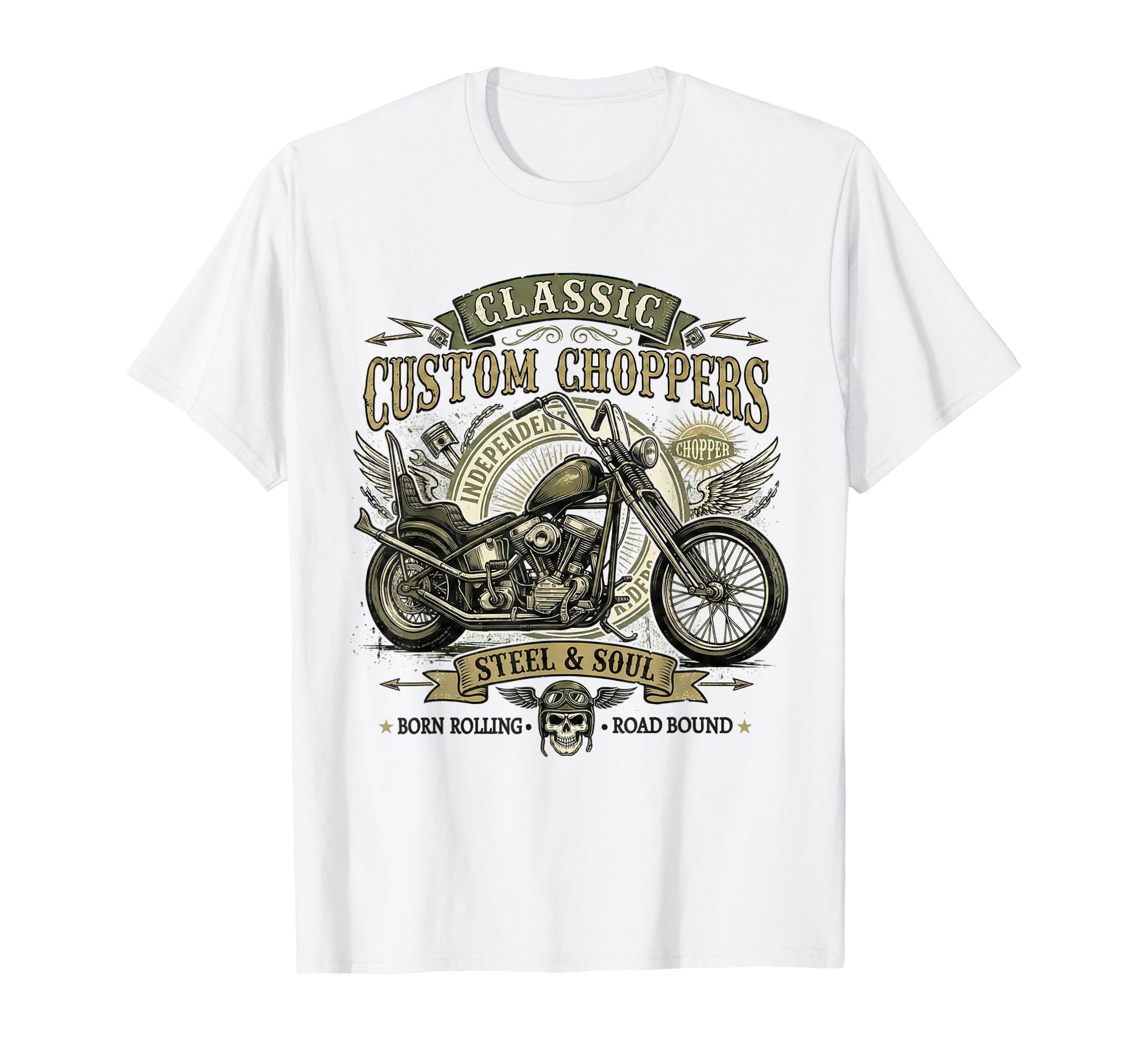 Fathers Day Biker Dad Grunge Chopper T-Shirt - Novelty Apparel for Adults - T-Shirt, Sweatshirt, Hoodie