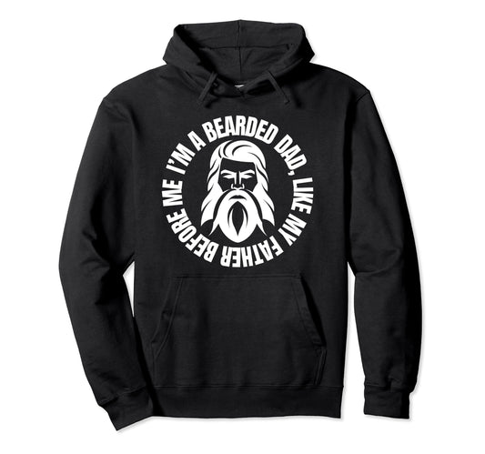 Bearded Dad Mens Beard Funny Superhero Hoodie - Graphic Print Men Women - T-Shirt, Sweatshirt, Hoodie