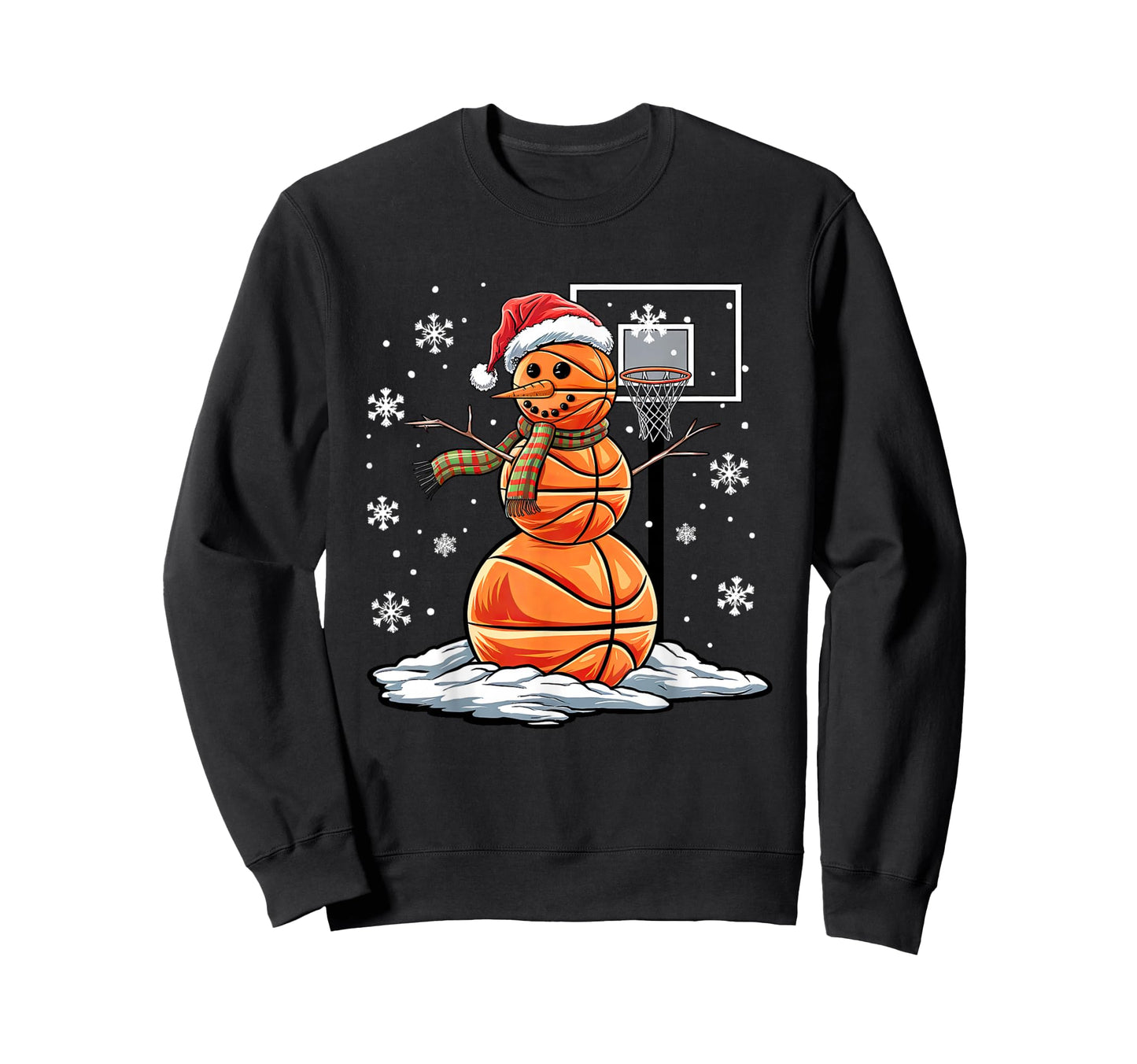 Basketball Snowman Basketball Sweatshirt - Graphic Print Unisex - T-Shirt, Sweatshirt, Hoodie