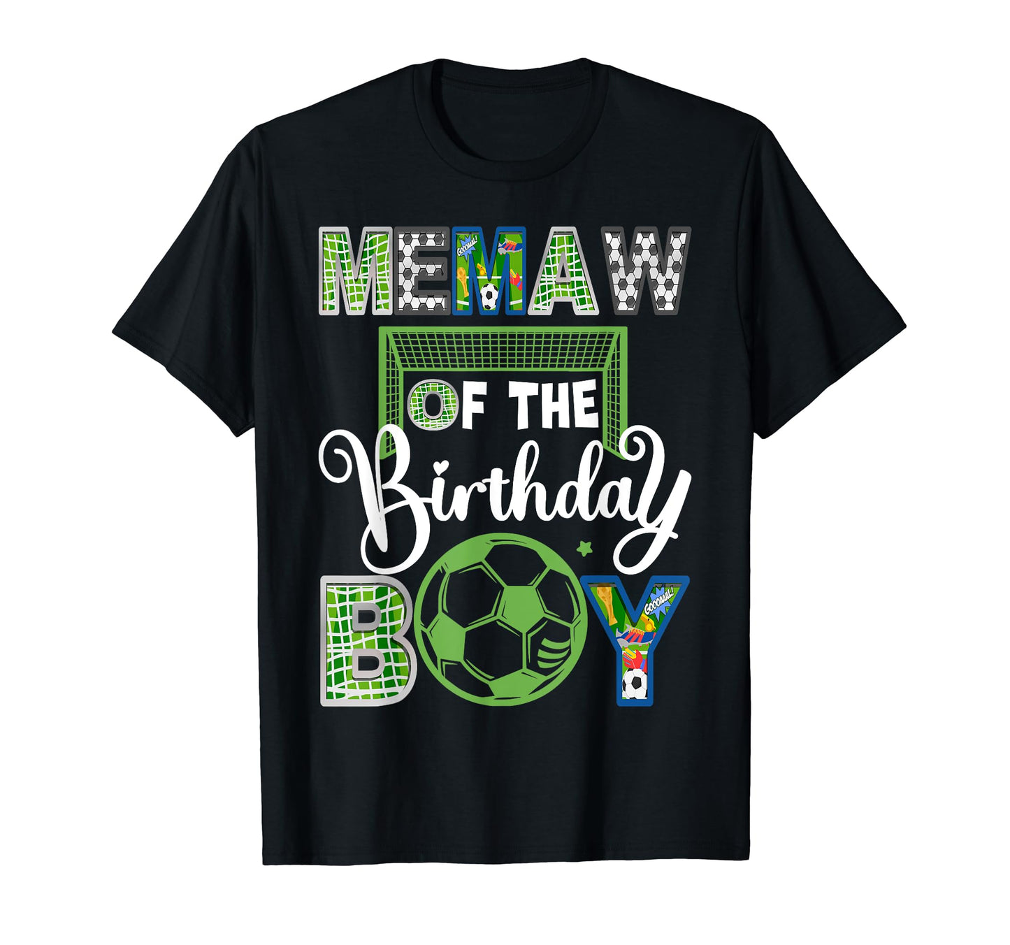 Memaw Birthday Soccer Baller Birthday T-Shirt - Trendy Graphic for Adults - T-Shirt, Sweatshirt, Hoodie