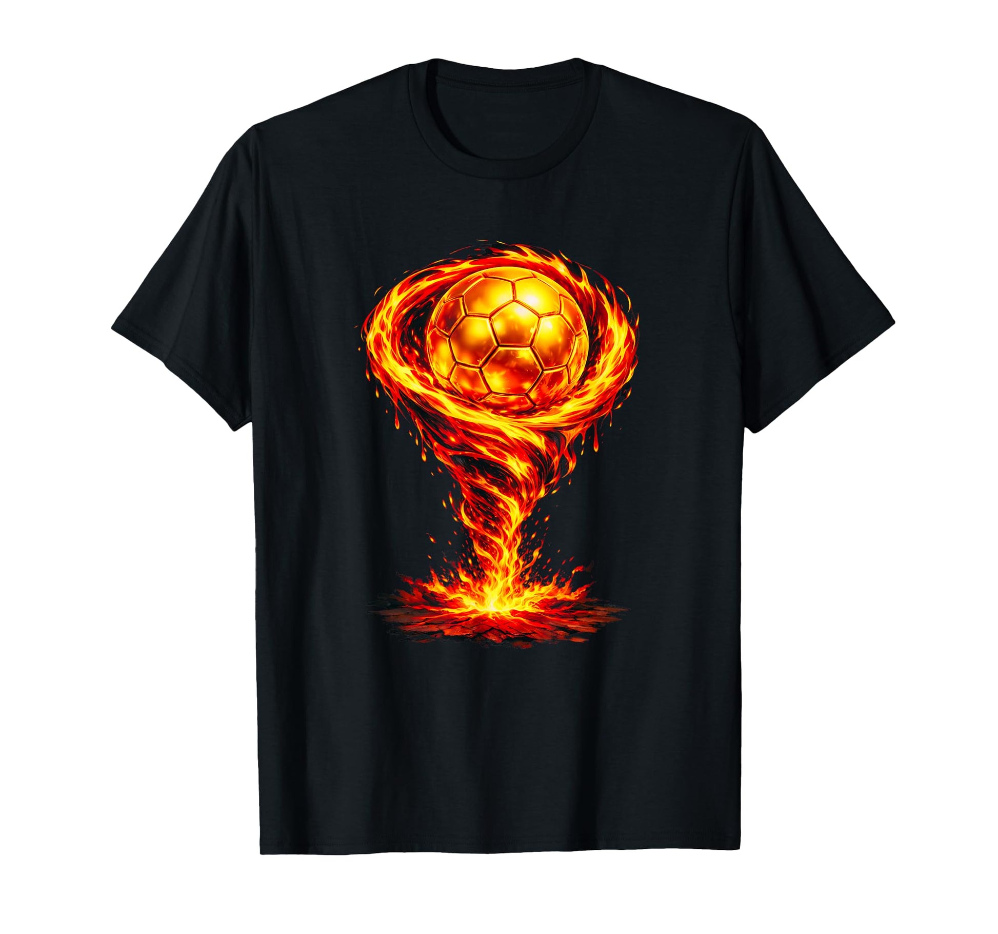 Gold Soccer Tornado Vortex Abstract T-Shirt - Trendy Graphic Men Women - T-Shirt, Sweatshirt, Hoodie
