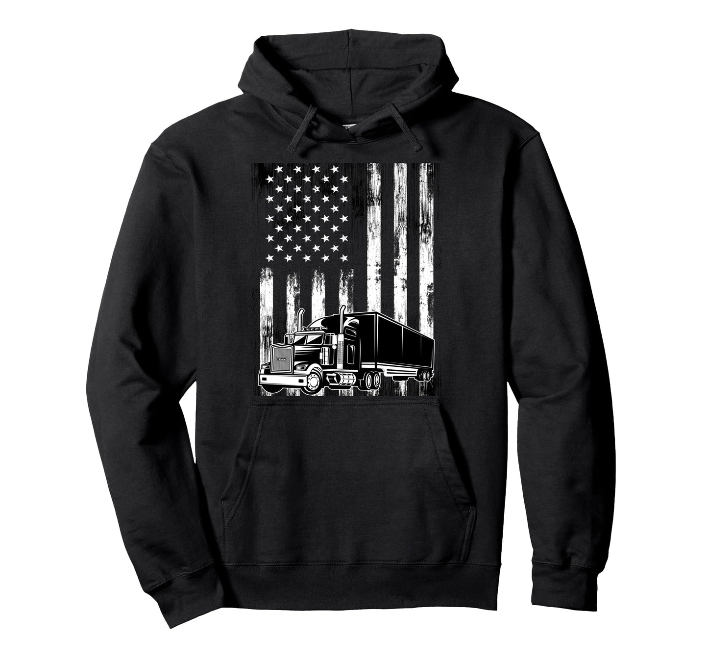 Trucker Papa Dad Truck Driver Art Usa Hoodie - Streetwear Style Men Women - T-Shirt, Sweatshirt, Hoodie