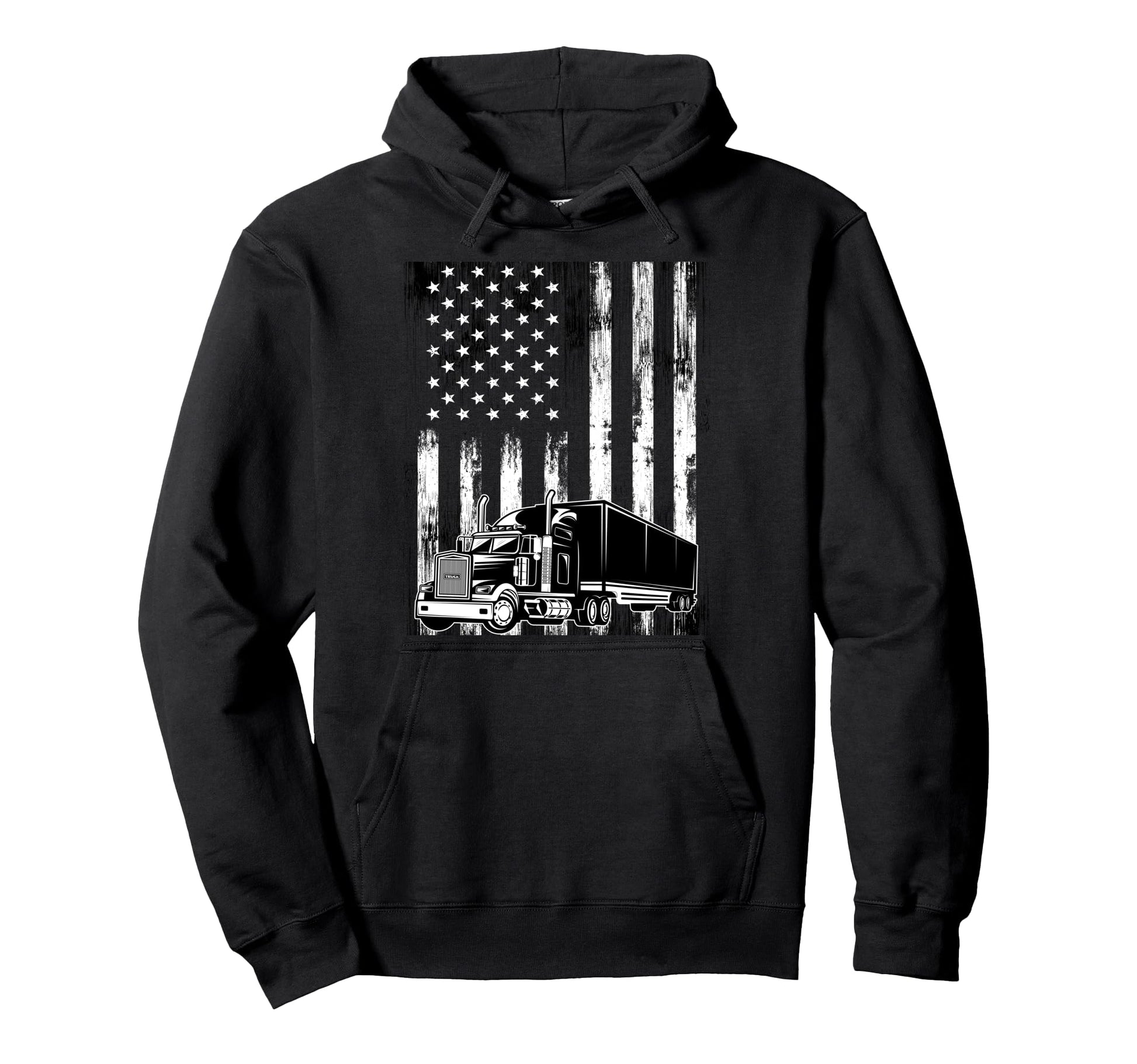 Trucker Papa Dad Truck Driver Art Usa Hoodie - Streetwear Style Men Women - T-Shirt, Sweatshirt, Hoodie