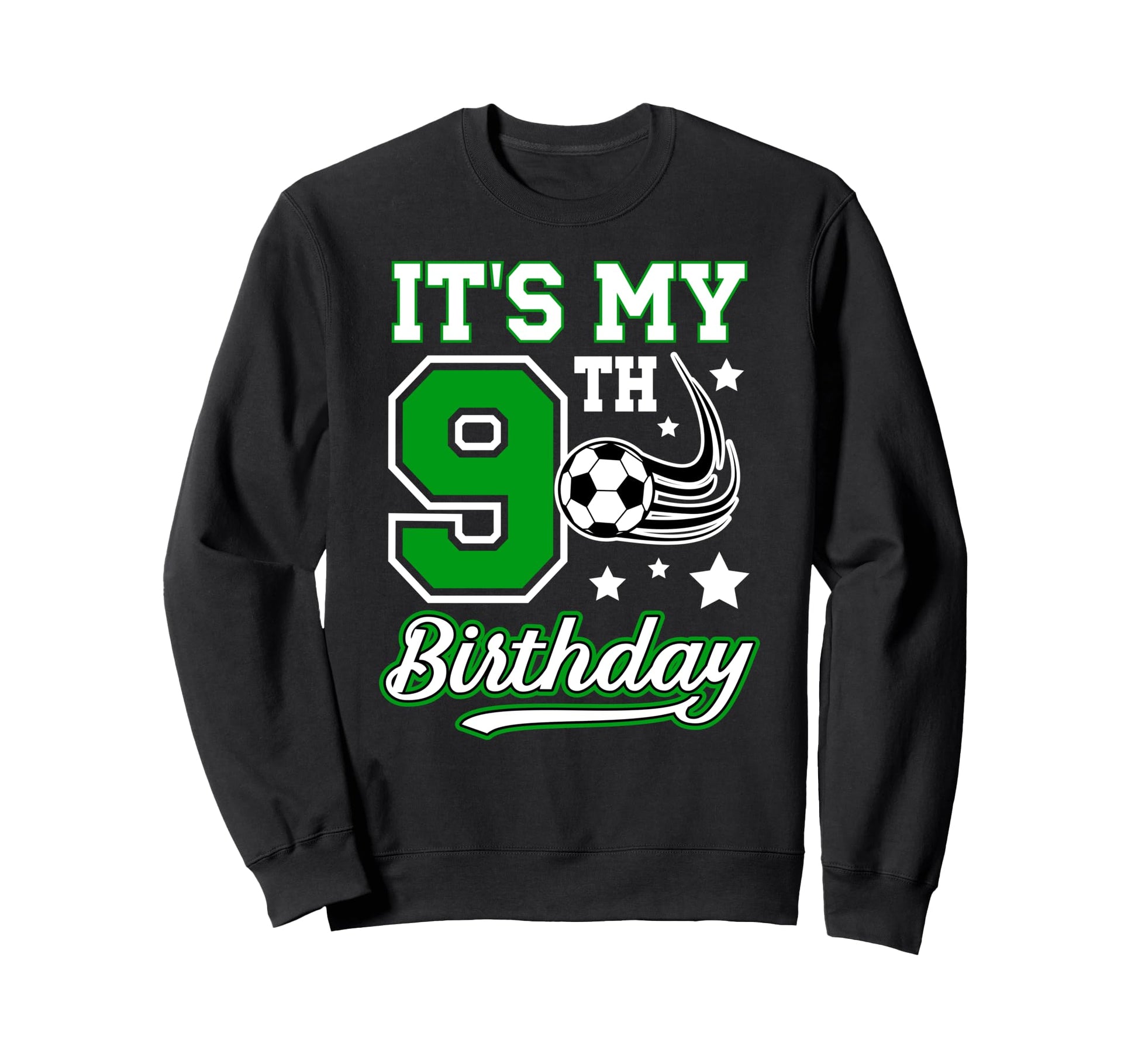 9Th Soccer Birthday Party 9 Year Sweatshirt - Trendy Graphic for Adults - T-Shirt, Sweatshirt, Hoodie