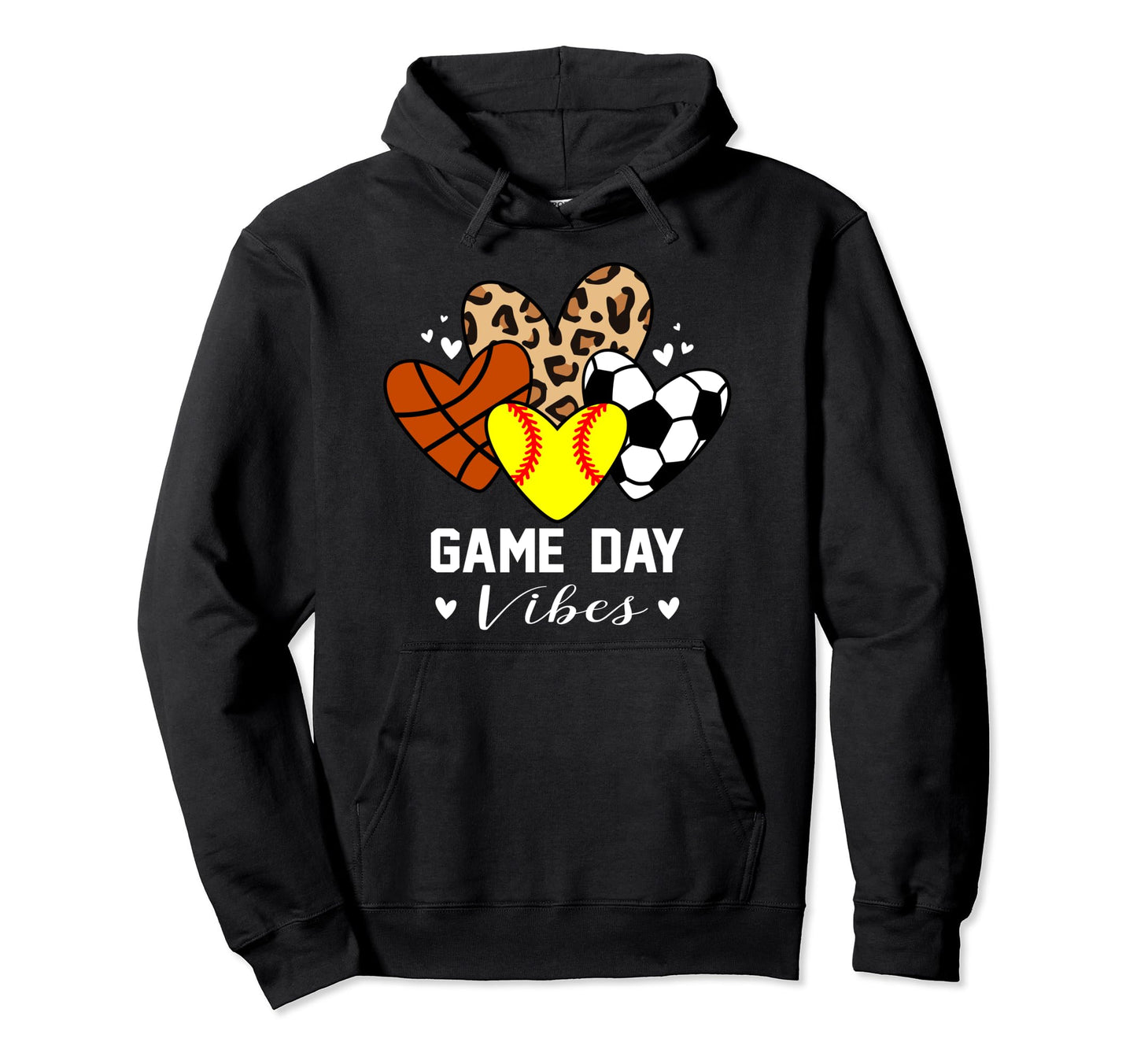 Game Day Vibes Funny Softball Soccer Hoodie - Novelty Apparel Men Women - T-Shirt, Sweatshirt, Hoodie
