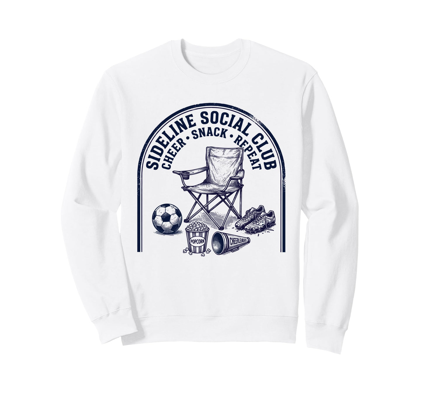 Sideline Social Club Cheer Snack Sweatshirt - Aesthetic Graphic for Adults - T-Shirt, Sweatshirt, Hoodie