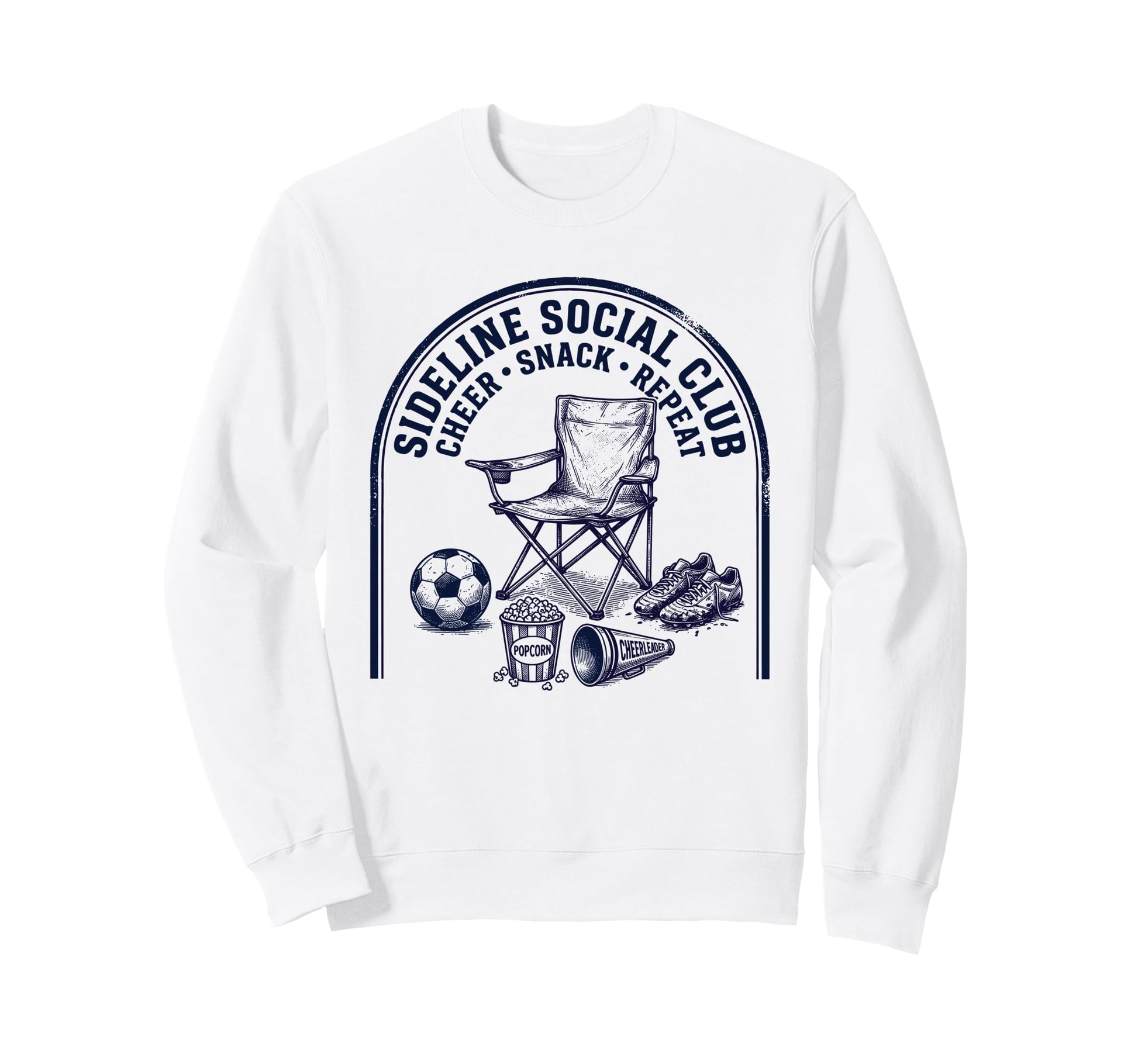 Sideline Social Club Cheer Snack Sweatshirt - Aesthetic Graphic for Adults - T-Shirt, Sweatshirt, Hoodie