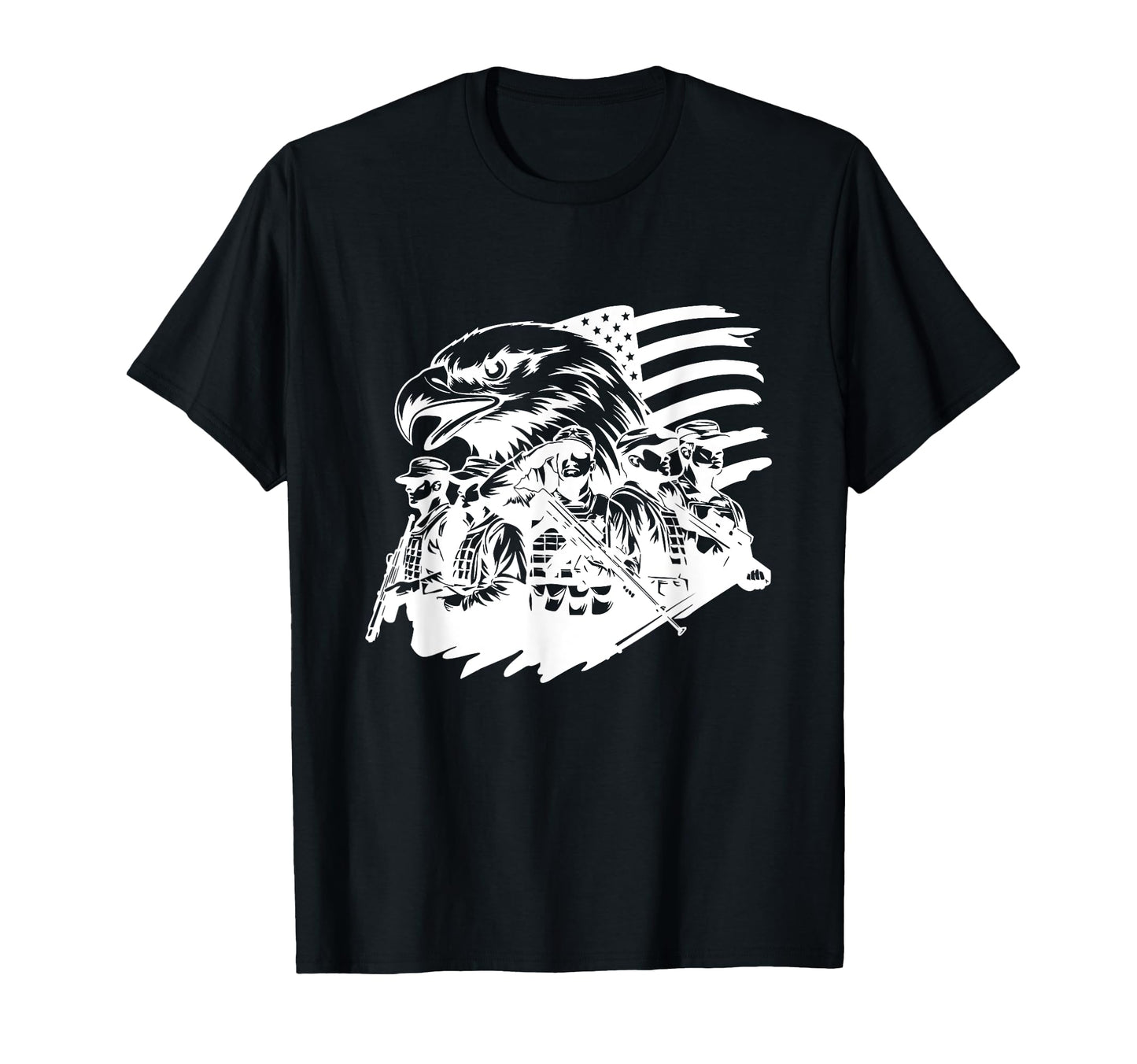 Us Patriotic Eagle Soldier Veteran Dad T-Shirt - Unique Graphic for Adults - T-Shirt, Sweatshirt, Hoodie